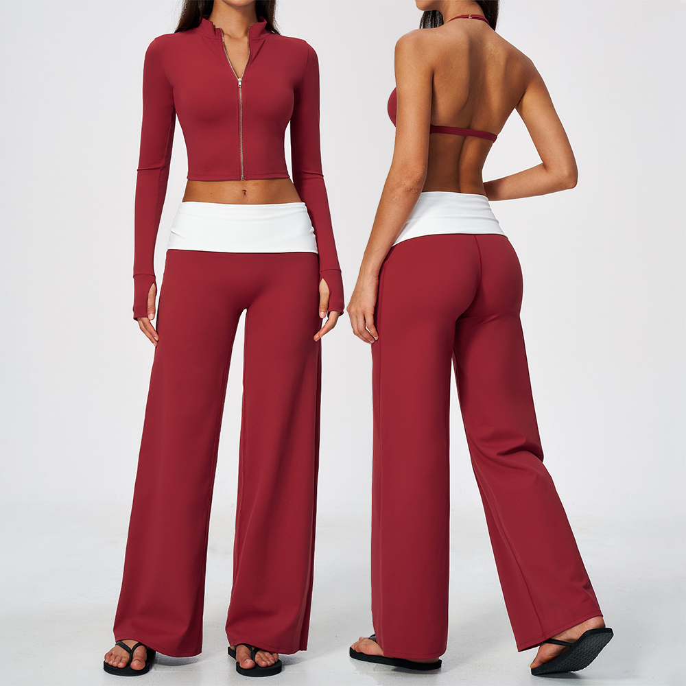 Zip Jacket Wide Leg Pants 2 Pi - đánh giá và giá Yoga Of Fitness